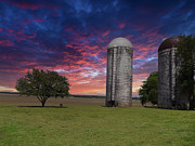 Sunset over silos Photograph by Michael Descher Sunset over silos Photograph by Michael Descher