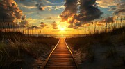 Sunset Over the Dunes Digital Art by Sven Andersen