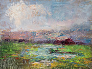 Sunset over the Marshes  Painting by Radha Rao