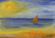 Sunset Sailing Painting by Sharon Yencharis