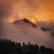 Sunset sky and fog, Mt. Tam Photograph by Donald Kinney