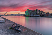 Sunset View Along The Liffey Towards Samuel Beckett Bridge, Dublin, Ireland Photograph by Adrian Hendroff
