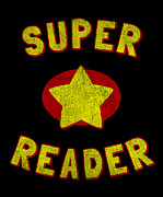 Super Reader Retro Digital Art by Flippin Sweet Gear