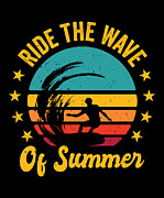 Surf Tropical Surfing Summer Surfboard Sports Digital Art by Toms Tee Store