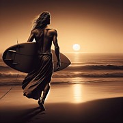 Surfer - 8 Digital Art by Evocative Art