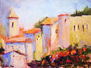 Surrounded By Flowers Painting by Radha Rao