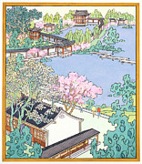 Suzhou Gardens III - Blue Tones Painting by Sun Chuanzhe Suzhou Gardens III - Blue Tones Painting by Sun Chuanzhe