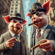Swine City 2-The Hogs of Industry Digital Art by Steve Mitchell Swine City 2-The Hogs of Industry Digital Art by Steve Mitchell
