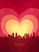 Syracuse New York Skyline Hearts Red Yellow #77 Digital Art by Michael Tompsett Syracuse New York Skyline Hearts Red Yellow #77 Digital Art by Michael Tompsett