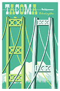 Tacoma Poster - Vintage Style Travel  Digital Art by Jim Zahniser