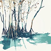 Tall Mangroves and Calm Waters Painting by Lourry Legarde