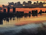 Tampa Bay Seascape- texture 3 Painting by Alexis King-Glandon