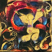 Tannoura 3 miniature Painting by Elhamy Naguib