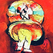 Tannoura 4 miniature Painting by Elhamy Naguib
