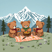 Teddy Bears Having a Picnic Digital Art by Steve Mitchell Teddy Bears Having a Picnic Digital Art by Steve Mitchell