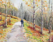 Lone Hiker, 2018 Painting by PJ Kirk