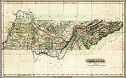 Tennessee Vintage Map 1826 Drawing by Carol Japp