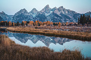 Teton Mountain Reflection In Fall Photograph by Dan Sproul