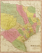 Texas 1844 Drawing by Vintage Maps