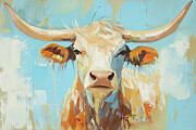 Texas Longhorn Painting by Tina LeCour Texas Longhorn Painting by Tina LeCour