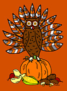 Thanksgiving Owl Digital Art by Vallee Johnson Thanksgiving Owl Digital Art by Vallee Johnson