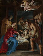 The Adoration of the Shepherds 1609 Mixed Media by Peter Paul Rubens
