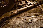 The Badge - Sepia Photograph by American West Legend