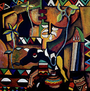 The Bull of Peace Painting by Speelman Mahlangu The Bull of Peace Painting by Speelman Mahlangu