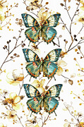 The Butterfly Trio Painting by Tina LeCour