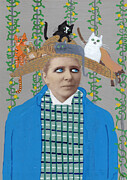 The Cat Travel Hat  Painting by Jo Potocki