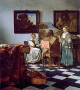 The Concert by Johannes Vermeer 1663 Painting by Johannes Vermeer
