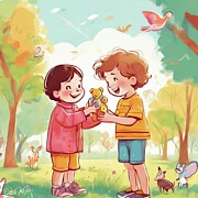 The Gift of Joy Ai Art by David Miller