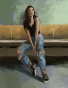 The Girl In Torn Jeans Digital Art by Larry Whitler The Girl In Torn Jeans Digital Art by Larry Whitler
