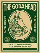 The Goda Head Matches Drawing by Vintage Match Covers
