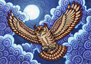 The Great Horned Owl. Menagerie. Painting by Amy E Fraser The Great Horned Owl. Menagerie. Painting by Amy E Fraser