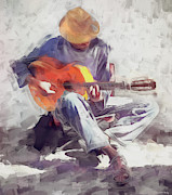 The Guitar Player Mixed Media by Mal Bray The Guitar Player Mixed Media by Mal Bray