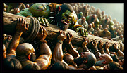 The Log Push Digital Art by Shawn Dall The Log Push Digital Art by Shawn Dall
