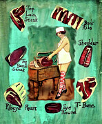 The Meat Lady Butcher Shop Painting by Jo Potocki