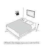 The Monopoly Man Lying Awake At Night, Worrying About Play Money Drawing by Liana Finck
