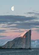 The moon over Disco bay Photograph by Anges Van der Logt
