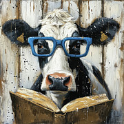The Nerdy Cow Painting by Tina LeCour The Nerdy Cow Painting by Tina LeCour
