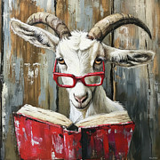 The Nerdy Goat Painting by Tina LeCour