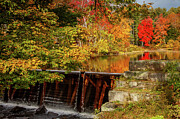 The Perfect Fall Foliage Stop Chocorua River Dam Photograph by Jeff Folger