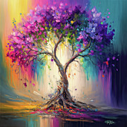 The Rainbow Tree Of Life Painting by Tina LeCour