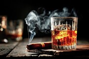 The Ritual - Whisky and Cigar Still Life Digital Art by Matthias Hauser