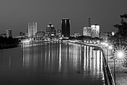 The Rochester Skyline reflecting the the Genesee River Rochester NY Black and White Photograph by Toby McGuire The Rochester Skyline reflecting the the Genesee River Rochester NY Black and White Photograph by Toby McGuire