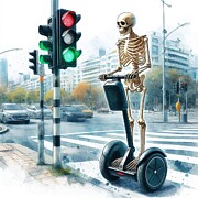 The Segway crossing Digital Art by Christina Fairhead Art and Merch