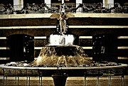 The Sepia Angel of Flight Fountain Photograph by Aberjhani
