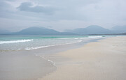 The tranquil beach landscape captures the serene beauty of the Harris coaTraigh Rosamol Beac - 4 Photograph by Janet Burdon