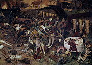 THE TRIUMPH OF DEATH - RIGHT DETAIL - CA. 1562 - OIL ON CANVAS - 117x162. Painting by Pieter Brueghel El Viejo -1525-1569-